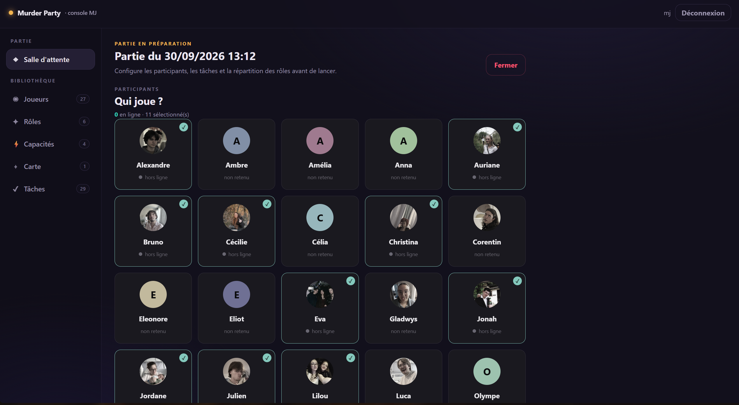 Capture du site - Murder Party
